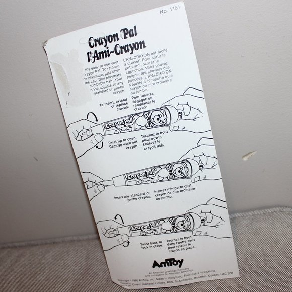 3/$28❤️vintage sealed 1980 Crayon Pal AmToy doll playmate Crayola No.1181 Coleco - Picture 5 of 7
